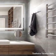Aquecedor de Toalhas Para banheiro Ruby Preto Brilhante 